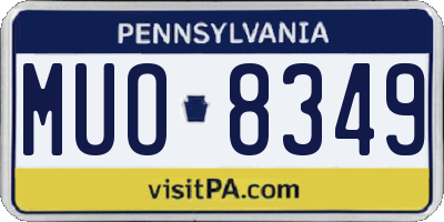 PA license plate MUO8349