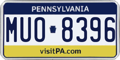 PA license plate MUO8396