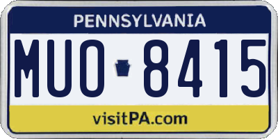 PA license plate MUO8415
