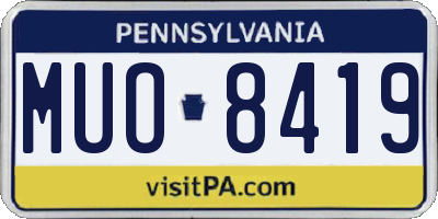 PA license plate MUO8419