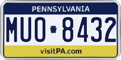 PA license plate MUO8432