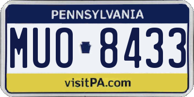 PA license plate MUO8433
