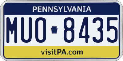 PA license plate MUO8435