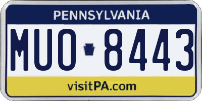 PA license plate MUO8443