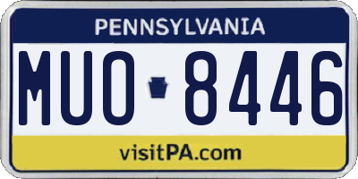 PA license plate MUO8446