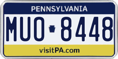 PA license plate MUO8448