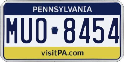 PA license plate MUO8454