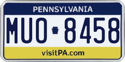 PA license plate MUO8458