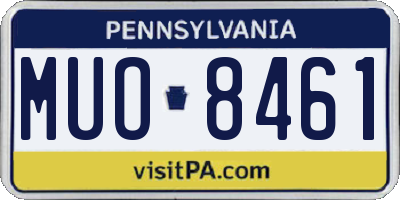 PA license plate MUO8461