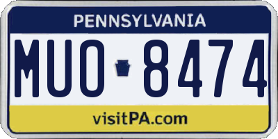 PA license plate MUO8474
