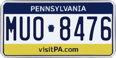 PA license plate MUO8476