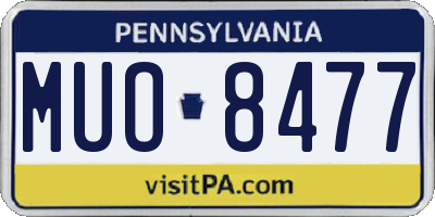 PA license plate MUO8477