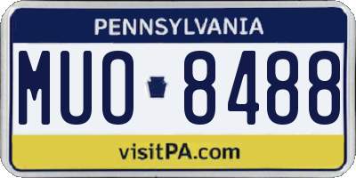 PA license plate MUO8488