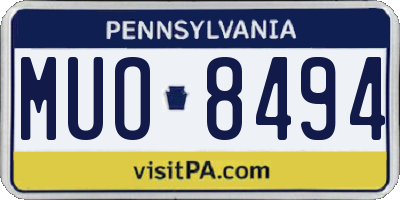 PA license plate MUO8494