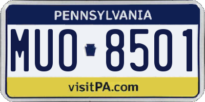PA license plate MUO8501