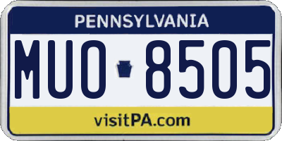 PA license plate MUO8505