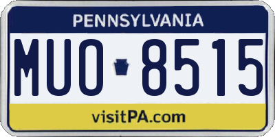 PA license plate MUO8515