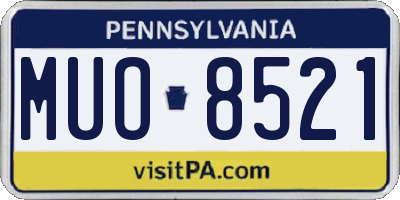 PA license plate MUO8521