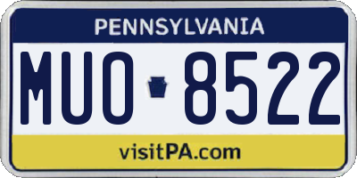 PA license plate MUO8522