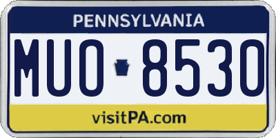 PA license plate MUO8530