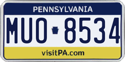 PA license plate MUO8534