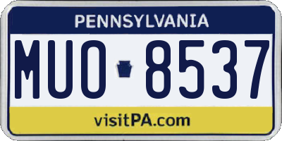 PA license plate MUO8537