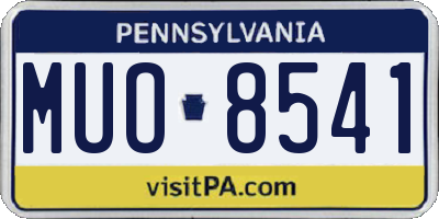 PA license plate MUO8541