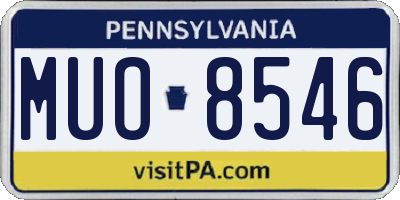 PA license plate MUO8546