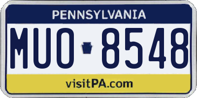 PA license plate MUO8548
