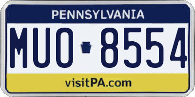 PA license plate MUO8554