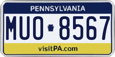 PA license plate MUO8567