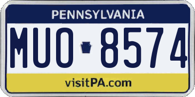 PA license plate MUO8574