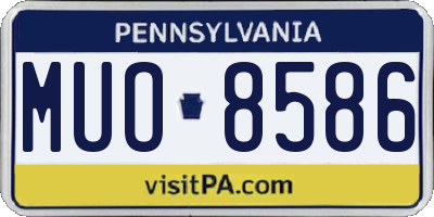 PA license plate MUO8586