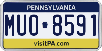 PA license plate MUO8591