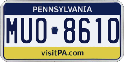 PA license plate MUO8610