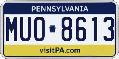 PA license plate MUO8613