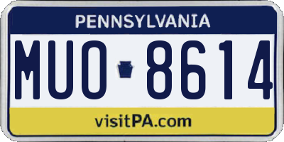 PA license plate MUO8614