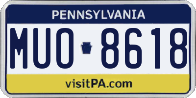 PA license plate MUO8618