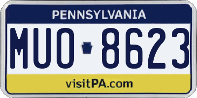 PA license plate MUO8623