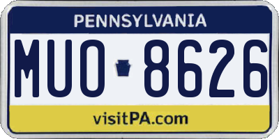 PA license plate MUO8626