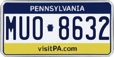 PA license plate MUO8632