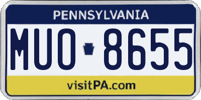 PA license plate MUO8655