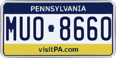 PA license plate MUO8660