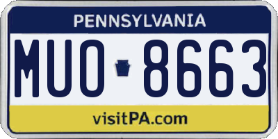PA license plate MUO8663