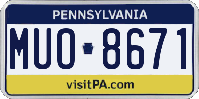 PA license plate MUO8671