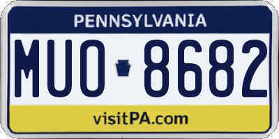 PA license plate MUO8682
