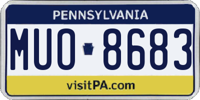 PA license plate MUO8683