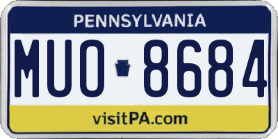 PA license plate MUO8684