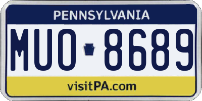 PA license plate MUO8689