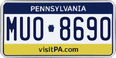 PA license plate MUO8690